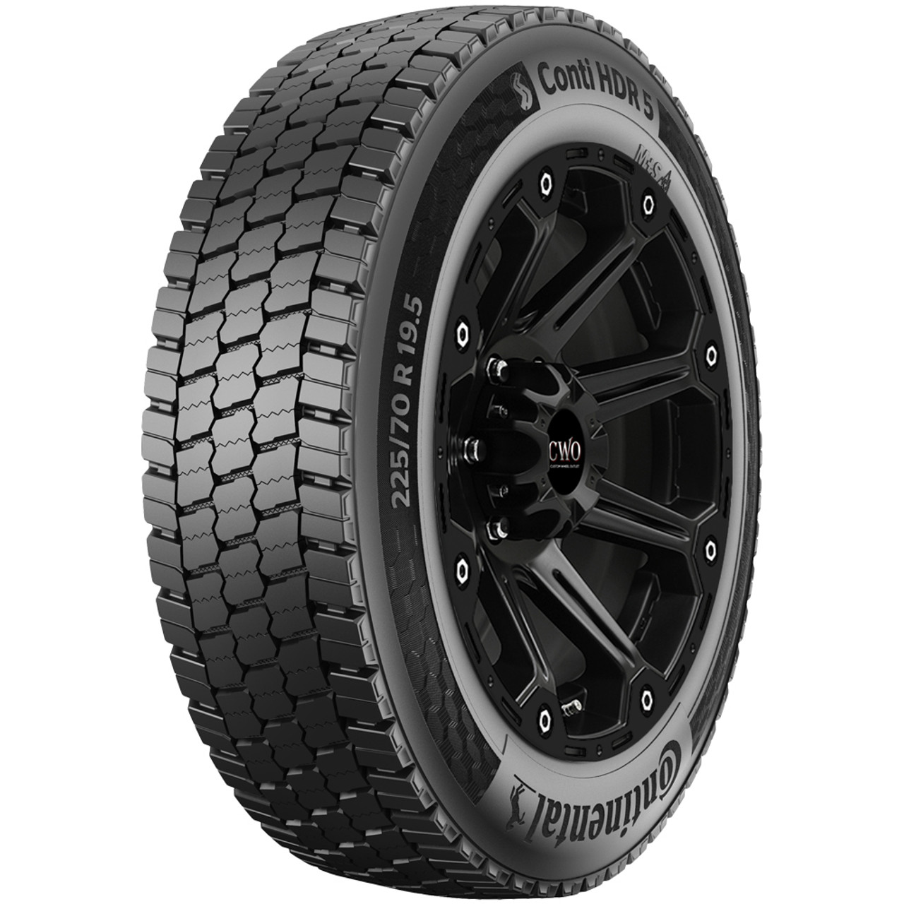 225/70R19.5 Continental HDR 5 128/126N LRG Black Wall Tire 05223820000