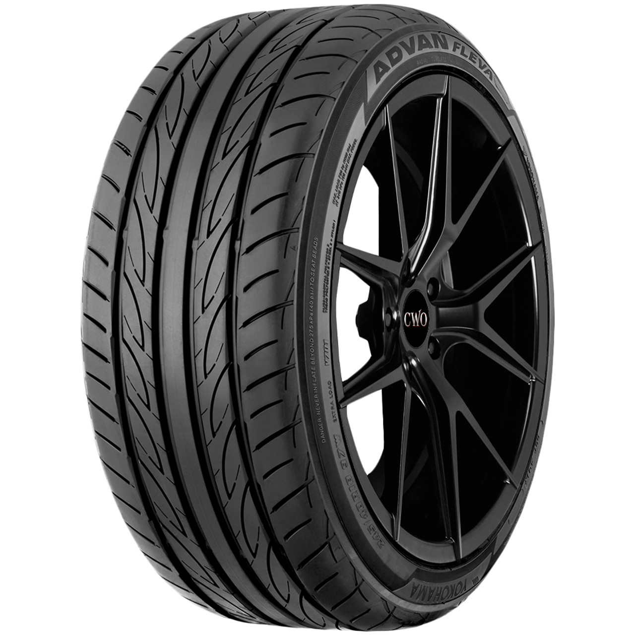 215/45R17 Yokohama Advan Fleva V701 91W XL Black Wall Tire 110170144