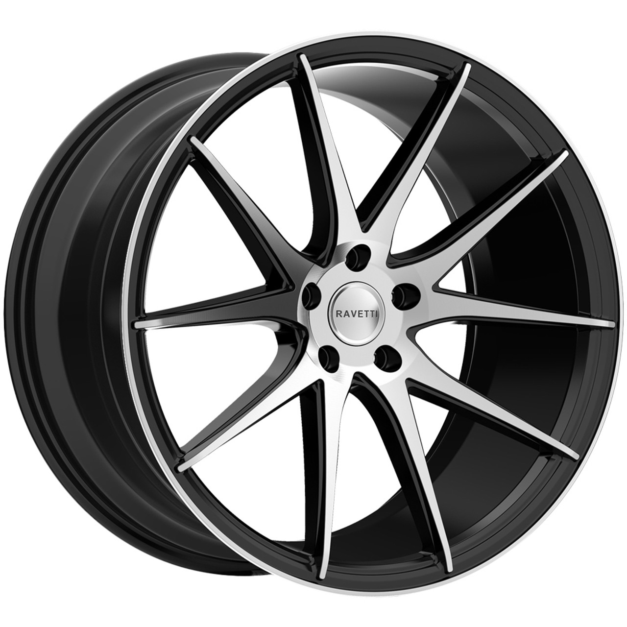 Ravetti M11 22x9 5x112 +32 Black/Machined RAV-M11-22974FM
