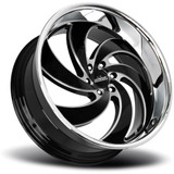 Strada C06 Retro 6 24x10 6x5.5" +24mm Black/Milled SSL Wheel Rim 24" Inch C06463924GBMLSS