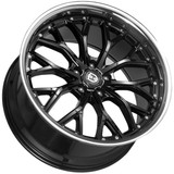 Curva CFF76 20x10.5 5x4.5" +35mm Gloss Black/SSL Wheel Rim 20" Inch CFF76-20105BLNK3573BSL