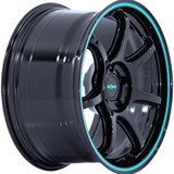 Rotiform RC208 BPU 18x8.5 5x120 +35mm Black/Teal Wheel Rim 18" Inch RC208BL18855235