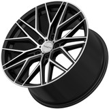 Ravetti M16 22x9 5x120 +32mm Black/Machined Wheel Rim 22" Inch RAV-M16-22966FM