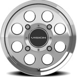 Vision UTV 56 Midway 14x7 4x156 +13mm Polished Wheel Rim 14" Inch 56-147156P44