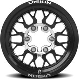 Vision UTV 346 Storm Forged 15x10 6x5.5" +25mm Black/Milled Wheel Rim 15" Inch 346-151655BMS65