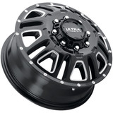 Set of 4-17" Inch Ultra Hunter Dually 8x6.5" Black/Milled Wheels Rims 003-7681BM-4