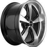 Ridler 652 18x9.5 5x4.75" +0mm Black/Machined Wheel Rim 18" Inch 652-8961GBD