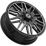Set of 6-20" Inch XF Off-Road XF-240 Dually 8x210 Black/Milled Wheels Rims 240208262GBM40-6