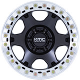 KMC KM238 VI Beadlock 17x9 8x6.5" -38mm Black/Machined Wheel Rim 17" Inch KM238MD17908038N
