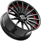 Spec-1 SP-69 17x7.5 4x100/4x4.5" +42mm Black/Red Undercut Wheel Rim 17" Inch SP-691775942GBRU