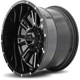 HardRock H503 Spine XPosed 22x12 5x5" -44mm Black/Milled Wheel Rim 22" Inch H503-221273144BM