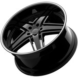 Ravetti M6 22x9 5x4.5" +40mm Gloss Black Wheel Rim 22" Inch RAV-M6-22965B