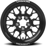 Vision UTV 346 Storm Forged 15x6 5x4.5" +50.6mm Black/Milled Wheel Rim 15" Inch 346-156545BMS55