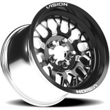 Vision UTV 346 Storm Forged 15x7 5x4.5" +61mm Black/Milled Wheel Rim 15" Inch 346-157545BMS64