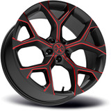 Xcess X05 22x9 5x120 +35mm Black/Red Wheel Rim 22" Inch X0529052035GBMLR