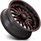 Fuel UTV D822 Arc 20x7 4x137 +13mm Black/Red Wheel Rim 20" Inch D8222070A644