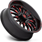 Fuel UTV D822 Arc 20x7 4x137 +13mm Black/Red Wheel Rim 20" Inch D8222070A644