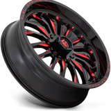 Fuel UTV D822 Arc 24x7 4x137 +13mm Black/Red Wheel Rim 24" Inch D8222470A644