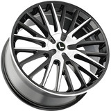Kraze KR185 Double Down 22x8.5 5x4.5"/5x120 +38mm Black/Machined Wheel Rim KR185-22804BM38