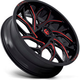 Fuel UTV D779 Runner 20x7 4x156 +13mm Black/Red Wheel Rim 20" Inch D7792070A544
