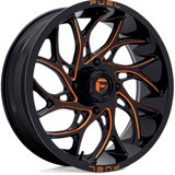 Fuel UTV D780 Runner 22x7 4x156 +0mm Black/Orange Wheel Rim 22" Inch D7802270A540