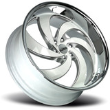 Strada C06 Retro 6 26x10 6x5.5" +26mm White/Milled SSL Wheel Rim 26" Inch C06663926WMLSS