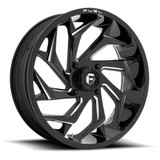 Fuel UTV D753 Reaction 24x7 4x156 +13mm Black/Milled Wheel Rim 24" Inch D7532470A544