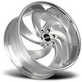 Strada C06 Retro 6 24x10 6x5.5" +24mm Brushed SSL Wheel Rim 24" Inch C06463924BFSMLSS