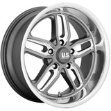 (Set of 4) Staggered-US Mags U129 C-Ten 20" 5x5" +7mm Gunmetal Wheels Rims U12920857350-U12920007355