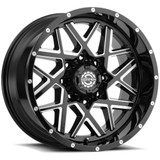 Scorpion SC-28 22x12 5x5.5" -44mm Black/Milled Wheel Rim 22" Inch SC28-2212539-44ML