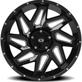 Vision 361 Spyder 22x12 5x5" -51mm Black/Milled Wheel Rim 22" Inch 361-22273GBMS-51