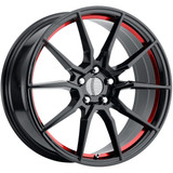 Replica PR193 GT350 20x10 5x4.5" +40mm Black/Red Stripe Wheel Rim 20" Inch 193RS-216540
