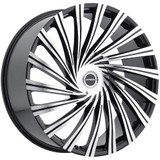 Strada S49 Tornado 24x10 6x135/6x5.5" +30mm Black/Machined Wheel Rim 24" Inch S49460730GBM