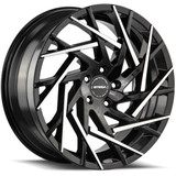 Strada S64 Nido 20x8.5 5x115 +15mm Black/Machined Tips Wheel Rim 20" Inch S64051515GBMT