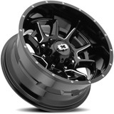 Vision 415 Bomb 20x10 5x5.5" -25mm Black/Milled Wheel Rim 20" Inch 415-20085GBMS-25