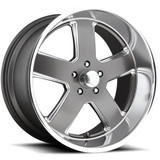 (Set of 4) Staggered US Mags U118 Hustler 22x9,22x11 5x5" Gunmetal Wheels Rims U11822907350-U11822117367