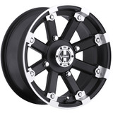 Vision UTV 393 Lockout 12x7 4x110 +2.5mm Black/Machined Wheel Rim 12" Inch 393-127110MBML4