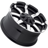 Vision 413 Valor 15x7.5 6x5.5" -12mm Black/Machined Wheel Rim 15" Inch 413-5783GBMF-12