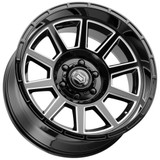 Icon Alloys Recoil 20x10 5x5" -24mm Black/Milled Wheel Rim 20" Inch 6220107345GBMW