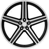 Eclipse Replicas 248 IROC 24x10 5x5" +10mm Black/Machined Wheel Rim 24" Inch REP248-24168BM