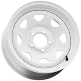 Allied 80W 8 Spoke Trailer 16x6 6x5.5" +0mm White Wheel Rim 16" Inch 2066060-W