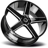 Strada S35 Perfetto 22x9.5 6x5.5" +24mm Black/Milled Wheel Rim 22" Inch S35263924DGBML