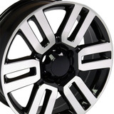 OE Wheels TY10 20x7 6x5.5" +15mm Black/Machined Wheel Rim 20" Inch TY10-20070-6550-15MB