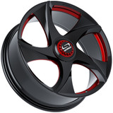 Strada SF69 Vino 22x9 5x4.5"/5x120 +30mm Black/Red Wheel Rim 22" Inch SF6929050130GBMLR