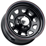 Allied 52 Daytona 15x7 5x5.5" -6mm Black w/Cap Wheel Rim 15" Inch 5257055