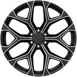 Eclipse Replicas 348 Snowflake 20x9 6x5.5" +24mm Black/Milled Wheel Rim 20" Inch REP348-2985BMW
