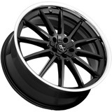 Modern Luxury MLF15 22x8.5 5x112 +38mm Gloss Black/SSL Wheel Rim 22" Inch MLF15-22855112+38GBSL