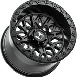 (Set of 4) Staggered-Hostile UTV H133 Glamis 15" 4x137 Satin Black Wheels Rims H133-1570413744A-H133-1510413754A