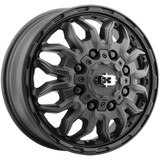 (Set of 4) 17" Inch Vision 410 Korupt Dually 8x210 Satin Black Wheels Rims 410-7679SBF-410-7679SBR