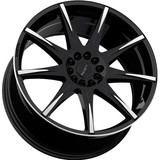 Ravetti M9 18x8 5x112/5x4.5" +38mm Black/Machined-Dual Wheel Rim 18" Inch RAV-M9-8845BM